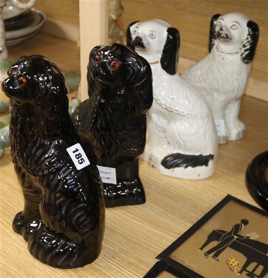 Two pairs of Staffordshire spaniels